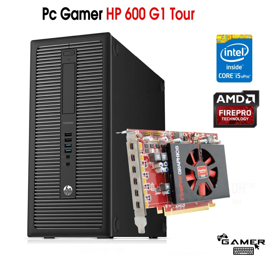 PC GAMER HP ProDesk 600 I5 8Gb - 128Gb - GPU FIRE PRO